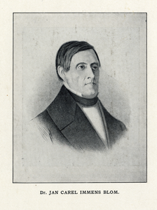 105139 Portret van dr. Jan Carel Immens Blom, geboren 1788, arts te Utrecht, overleden 1857. Borstbeeld rechts.